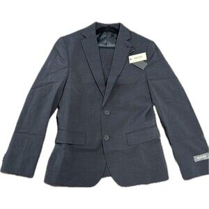 Kenneth Cole Reaction Boys's Blue 2 Piece Suit Solid 14REG 14W Double-Vented